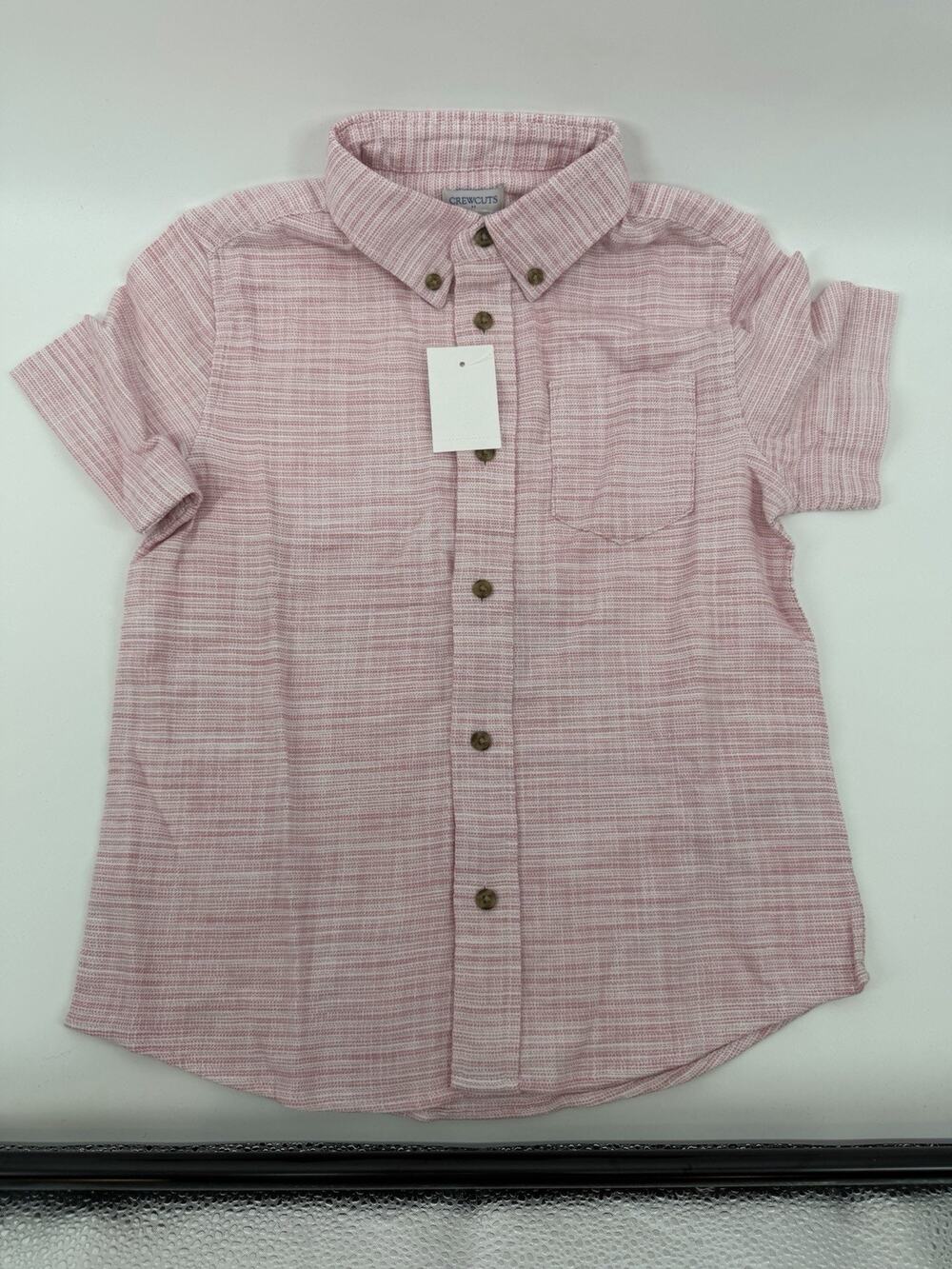 J Crew - Crewcuts Boys Boys' short-sleeve dobby shirt 6-7 Years Old NWT